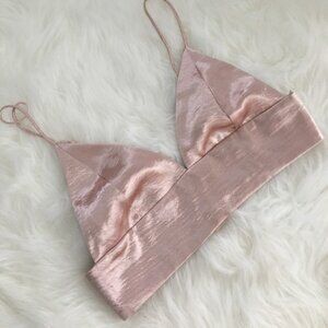 Silky Shiny Blush Bralette, Medium